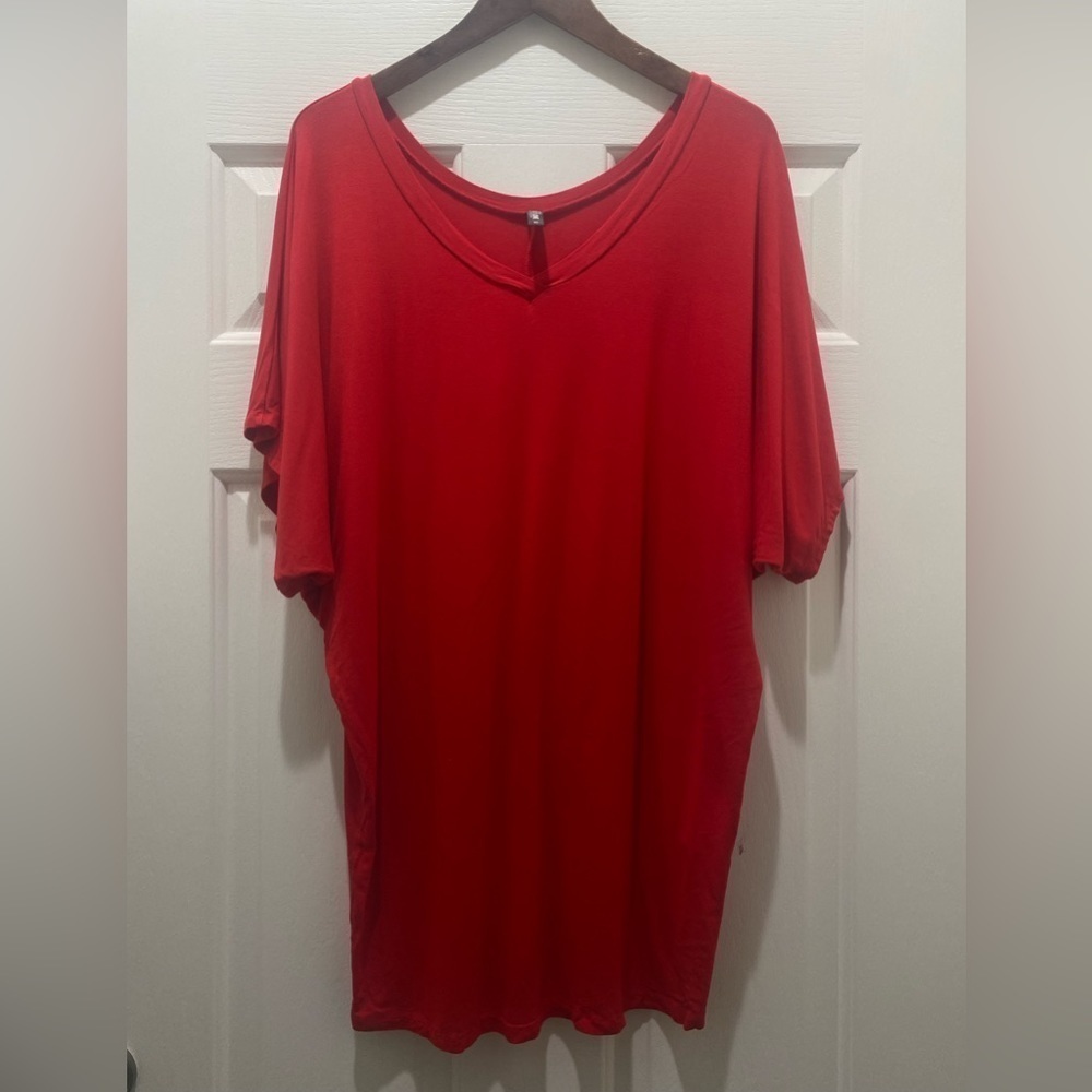 2/$15 🥑 Lock & Love Red Oversized Shirt, XL